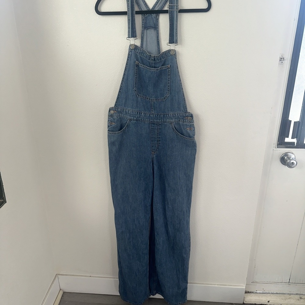 Hollister High Rise Vintage Overall Denim Straight Leg Size S